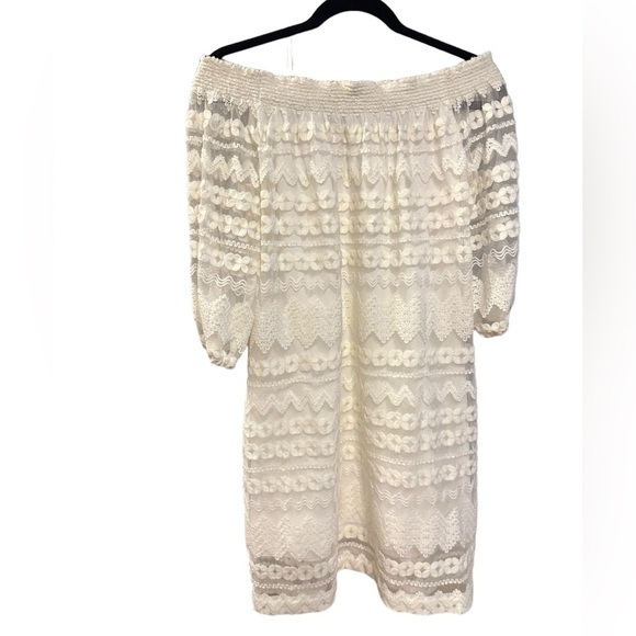 Trina Turk hoku embroidery lace off shoulder mini dress size M - Picture 7 of 13